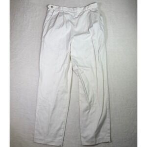 Donkenny Classics White Pleated Trousers High Waist Vintage 90s Pants Medium‎